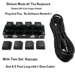 Mini 4-Key Select All Cut Copy Paste Macro Pad Ctrl A X C V Shortcut One Handed Keyboard RGB Gaming Mechanical Keyboard OSU Key