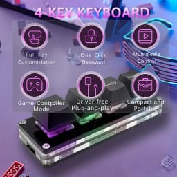 Mini 4-Key Select All Cut Copy Paste Macro Pad Ctrl A X C V Shortcut One Handed Keyboard RGB Gaming Mechanical Keyboard OSU Key