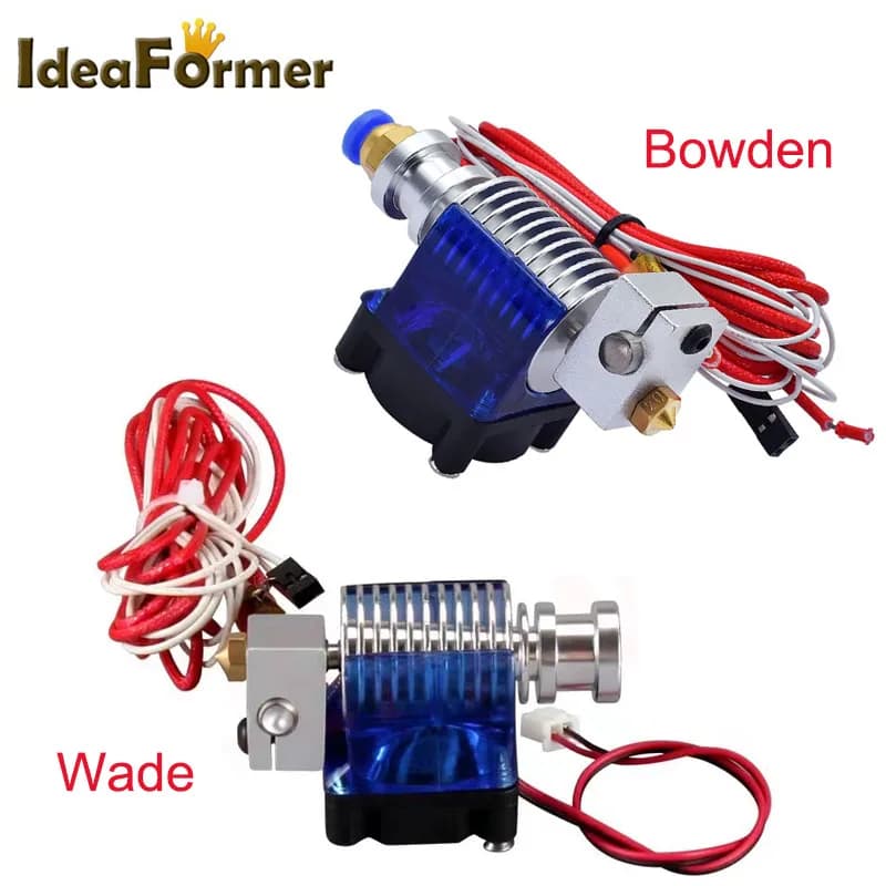 V6 J-head 12V 24V All Metal Hotend Wade or Bowden 1.75/3.0mm Filament Nozzle Cooling Fan Bracket Block Thermistors Heat Sink Kit