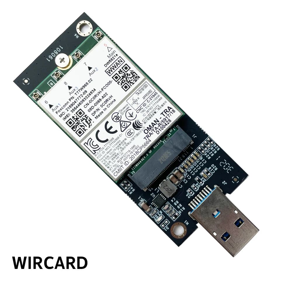 WIRCARD T77W968 DW5821e X20 LTE Cat16 1Gbps FDD-LTE TDD-LTE 4G Module For Dell 5420 5424 7424 7400 Laptop 4G Card USB Adapter