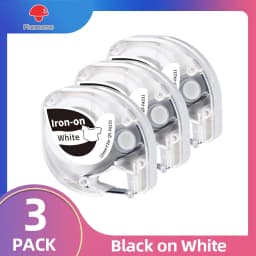 3/5 Pack Fabric Iron-on Label Tape Home Clothing Tape Compatible for Dymo LetraTag Label Tapes & Phomemo P12 Thermal Label Maker