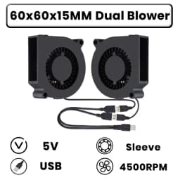 GDSTIME Dual 40mm 50mm 60mm 80mm 92mm 120mm 140mm DC 5V Powered USB Fans with 2 in 1 USB Cable for AV Receiver DVR Cooling