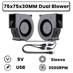 GDSTIME Dual 40mm 50mm 60mm 80mm 92mm 120mm 140mm DC 5V Powered USB Fans with 2 in 1 USB Cable for AV Receiver DVR Cooling
