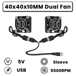 GDSTIME Dual 40mm 50mm 60mm 80mm 92mm 120mm 140mm DC 5V Powered USB Fans with 2 in 1 USB Cable for AV Receiver DVR Cooling