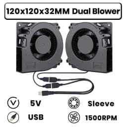 GDSTIME Dual 40mm 50mm 60mm 80mm 92mm 120mm 140mm DC 5V Powered USB Fans with 2 in 1 USB Cable for AV Receiver DVR Cooling