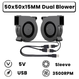 GDSTIME Dual 40mm 50mm 60mm 80mm 92mm 120mm 140mm DC 5V Powered USB Fans with 2 in 1 USB Cable for AV Receiver DVR Cooling