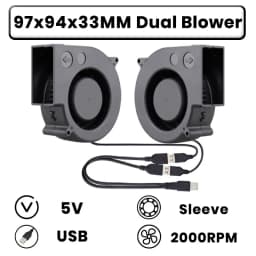 GDSTIME Dual 40mm 50mm 60mm 80mm 92mm 120mm 140mm DC 5V Powered USB Fans with 2 in 1 USB Cable for AV Receiver DVR Cooling