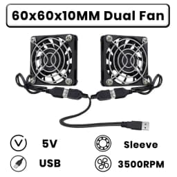 GDSTIME Dual 40mm 50mm 60mm 80mm 92mm 120mm 140mm DC 5V Powered USB Fans with 2 in 1 USB Cable for AV Receiver DVR Cooling