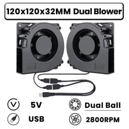 GDSTIME Dual 40mm 50mm 60mm 80mm 92mm 120mm 140mm DC 5V Powered USB Fans with 2 in 1 USB Cable for AV Receiver DVR Cooling