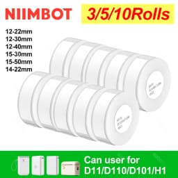 Niimbot D11 D101 D110 Official Label Sticker Paper Rolls Various Sizes of White Color Label Papers 3 5 10 Rolls for Printer USE