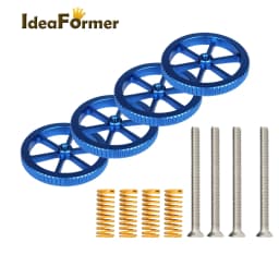 3D Printer Heatbed Leveling Kit Aluminum Hand Twist Leveling Nut + Springs + Silicone Column 18mm 16mm for Ender 3/Ender 5/CR-10