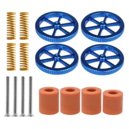 3D Printer Heatbed Leveling Kit Aluminum Hand Twist Leveling Nut + Springs + Silicone Column 18mm 16mm for Ender 3/Ender 5/CR-10