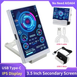 3.5 Inch IPS TYPE-C Secondary Screen Computer Monitor For Window Computer CPU GPU RAM HDD Monitor USB Display No Use AIDA64