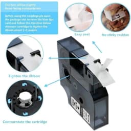 6/9/12mm 24mm Label for Dymo D1 Tape 45013 40913 43613 Black on White Compatible Dymo LabelManage 160 280 LabelPoint Label Maker