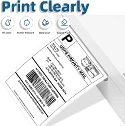 100/500 Sheets Phomemo Thermal Label Sticker 100x150mm Shipping Labels for Postage Barcode Compatible with PM241 PM246S Printer