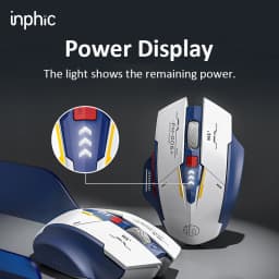 INPHIC Bluetooth Wireless Mouse Rechargeable 700mAh Ergonomic Mice 2.4G USB Receiver Mecha Gaming Mouse Laptop PC Mac MacBook