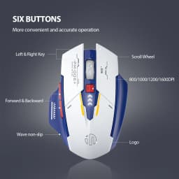 INPHIC Bluetooth Wireless Mouse Rechargeable 700mAh Ergonomic Mice 2.4G USB Receiver Mecha Gaming Mouse Laptop PC Mac MacBook
