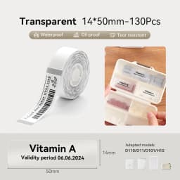 Niimbot D11 D110 D101 H1S Transparent Label Sticker Name Tag Thermal Labels Adhesive Paper Sticky Notes Office School Supplies