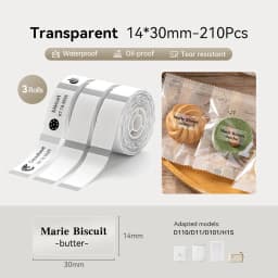 Niimbot D11 D110 D101 H1S Transparent Label Sticker Name Tag Thermal Labels Adhesive Paper Sticky Notes Office School Supplies