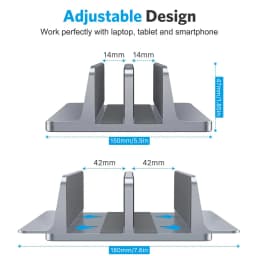 Vertical Laptop Stand Aluminium Adjustable Portable Notebook Mount Support Base Holder For MacBook Pro Air Accessory Book Holder