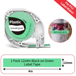 Phomemo P12 P12Pro Label Maker Tape Replacement for DYMO Label Maker Pastic Tape Replace for DYMO Letra Tag 100H LT-100T LT110T