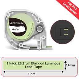 Phomemo P12 P12Pro Label Maker Tape Replacement for DYMO Label Maker Pastic Tape Replace for DYMO Letra Tag 100H LT-100T LT110T