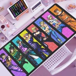 Funny Anime Jojo Bizarre Adventure Mouse Pad Cabinet Keyboard Accessories Joseph Joestar Laptop Gaming Large Lock Edge Mousepad