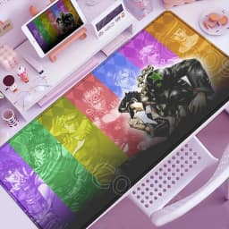 Funny Anime Jojo Bizarre Adventure Mouse Pad Cabinet Keyboard Accessories Joseph Joestar Laptop Gaming Large Lock Edge Mousepad