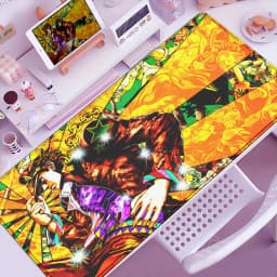 Funny Anime Jojo Bizarre Adventure Mouse Pad Cabinet Keyboard Accessories Joseph Joestar Laptop Gaming Large Lock Edge Mousepad