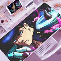 Funny Anime Jojo Bizarre Adventure Mouse Pad Cabinet Keyboard Accessories Joseph Joestar Laptop Gaming Large Lock Edge Mousepad