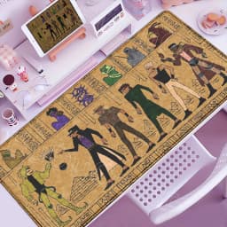 Funny Anime Jojo Bizarre Adventure Mouse Pad Cabinet Keyboard Accessories Joseph Joestar Laptop Gaming Large Lock Edge Mousepad