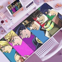 Funny Anime Jojo Bizarre Adventure Mouse Pad Cabinet Keyboard Accessories Joseph Joestar Laptop Gaming Large Lock Edge Mousepad