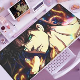 Funny Anime Jojo Bizarre Adventure Mouse Pad Cabinet Keyboard Accessories Joseph Joestar Laptop Gaming Large Lock Edge Mousepad