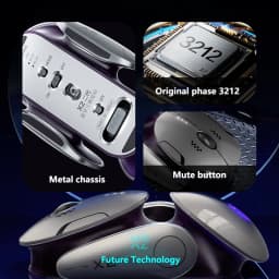 Inphic X2 V2 Wireless Gaming Mouse Metal Base Rechargeable Silent Office Bluetooth Mouse For Computer Laptop Office Game