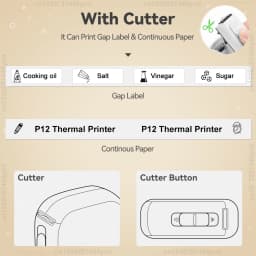 P12 Thermal Label Printer Similar as D11 D110 D101 Marklife P12 Mini Label Maker Handheld Label Machine with Adhesive Label Tape
