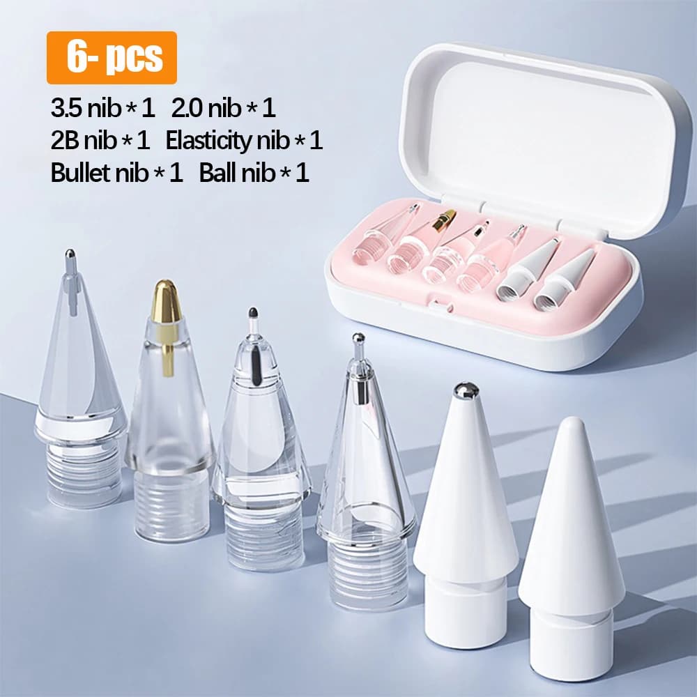 Thin Soft Nib Replacements: 4pcs/6pcs Pencil Refills for Apple Pencil 1/2/3rd (USB-C)/Pro