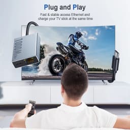 ZEXMTE 1000Mbps Network Card Type C Micro USB Ethernet Adapter for Chromecast 4K Google TV Smartphones Tablets Android Device