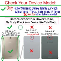 For Samsung Tablet Tab S2 9.7-inch SM-T810 T815 T813 T817T T819 Case Protective Stand Cover With Auto Sleep/Wake Feature Cases