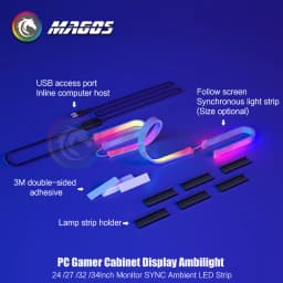 Skydimo Monitor Ambilight Lights PC E-Sport Gamer Ambient RGB Strip, Desktop Computer Display AURA LED 5V USB Software Control