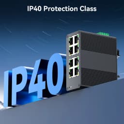 HORACO 8 Port Gigabit Industrial Switch 1000Mbps industry Network Ethernet Switch DIN Rail Mounted Plug and Play