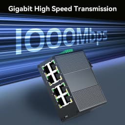 HORACO 8 Port Gigabit Industrial Switch 1000Mbps industry Network Ethernet Switch DIN Rail Mounted Plug and Play