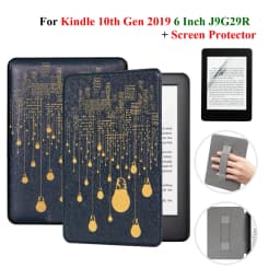 For Kindle 10th Generation Case + Screen Protector 6 Inch with Hand Strap Belt Ebook 2019 J9G29R Leather Cover Wake Sleep Funda