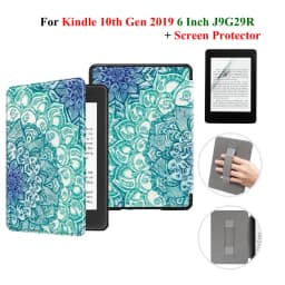 For Kindle 10th Generation Case + Screen Protector 6 Inch with Hand Strap Belt Ebook 2019 J9G29R Leather Cover Wake Sleep Funda