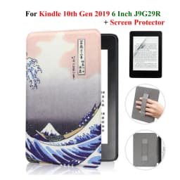 For Kindle 10th Generation Case + Screen Protector 6 Inch with Hand Strap Belt Ebook 2019 J9G29R Leather Cover Wake Sleep Funda