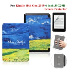 For Kindle 10th Generation Case + Screen Protector 6 Inch with Hand Strap Belt Ebook 2019 J9G29R Leather Cover Wake Sleep Funda
