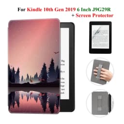 For Kindle 10th Generation Case + Screen Protector 6 Inch with Hand Strap Belt Ebook 2019 J9G29R Leather Cover Wake Sleep Funda