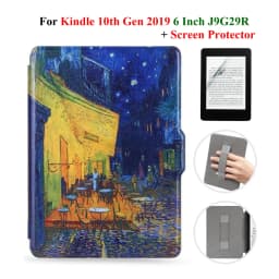 For Kindle 10th Generation Case + Screen Protector 6 Inch with Hand Strap Belt Ebook 2019 J9G29R Leather Cover Wake Sleep Funda