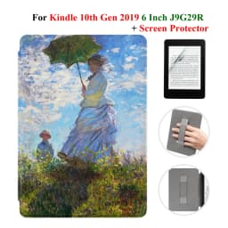 For Kindle 10th Generation Case + Screen Protector 6 Inch with Hand Strap Belt Ebook 2019 J9G29R Leather Cover Wake Sleep Funda