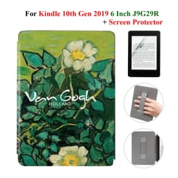 For Kindle 10th Generation Case + Screen Protector 6 Inch with Hand Strap Belt Ebook 2019 J9G29R Leather Cover Wake Sleep Funda