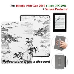 For Kindle 10th Generation Case + Screen Protector 6 Inch with Hand Strap Belt Ebook 2019 J9G29R Leather Cover Wake Sleep Funda